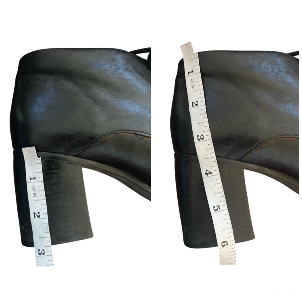 Etienne Aigner Black Cottagecore Granny Leather Lace-Up Ankle Boots Womens 7 M - Picture 8 of 10